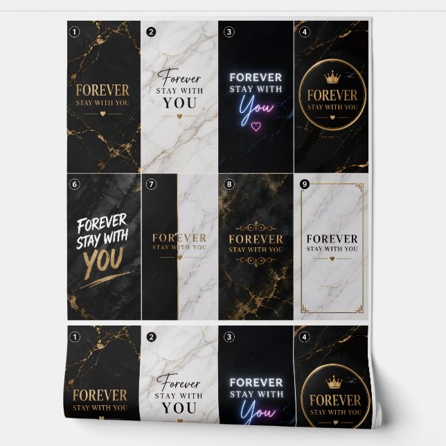 Forever Stay With You Behang met marmerontwerp (Afrollen)
