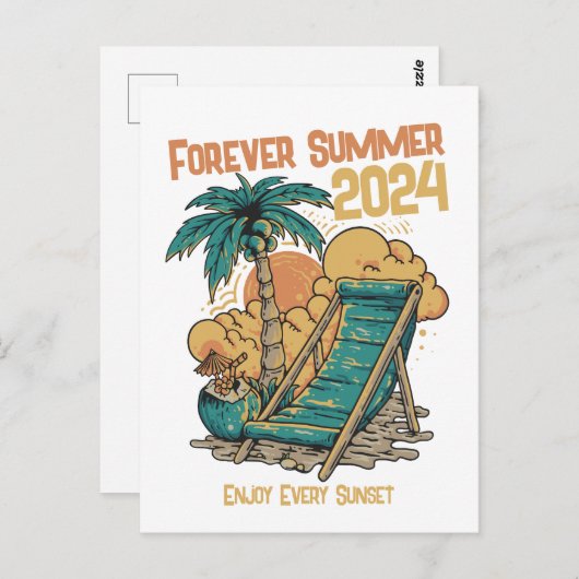 Forever Summer 2024 - Geniet van elke zonsondergan Briefkaart (Voorkant / Achterkant)