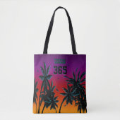 Forever Summer 365 Tahiti Sunset Black Palms Tote Bag (Voorkant)