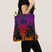 Forever Summer 365 Tahiti Sunset Black Palms Tote Bag (Dichtbij)
