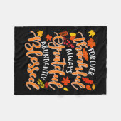 Forever Thankful Always Grateful Abundantly Blesse Fleece Deken (Voorkant (Horizontaal))
