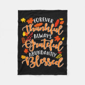 Forever Thankful Always Grateful Abundantly Blesse Fleece Deken (Voorkant)