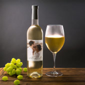 Forever Thankful Black Script Photo Weddenschap Wijn Etiket