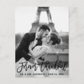 Forever Thankful Brush Script Weddenschap Foto Mod Briefkaart (Voorkant)