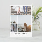 Forever Thankful Couple Photo Collage Wedding Bedankkaart (Staand voorkant)