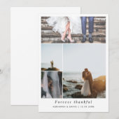 Forever Thankful Couple Photo Collage Wedding Bedankkaart (Voorkant / Achterkant)