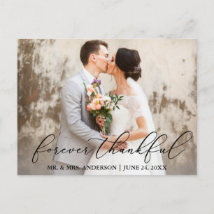 Forever Thankful Elegant Calligraphy Wedding Briefkaart