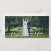 Forever Thankful Hand Lettered Weddenschap Bedankt (Voorkant)