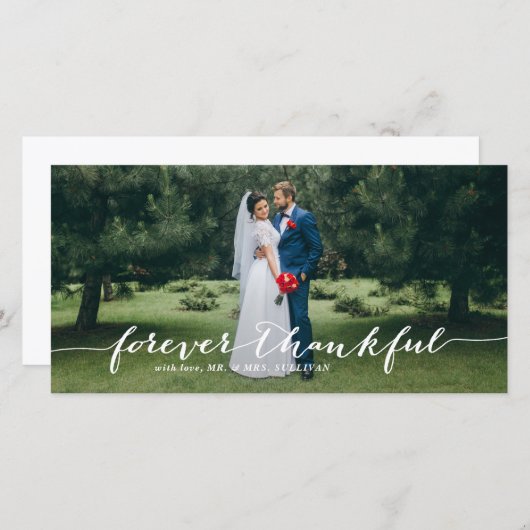 Forever Thankful Hand Lettered Weddenschap Bedankt (Voorkant / Achterkant)
