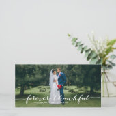 Forever Thankful Hand Lettered Weddenschap Bedankt (Staand voorkant)