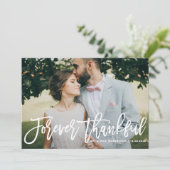 Forever Thankful Hand Lettered Weddenschap Bedankt (Staand voorkant)