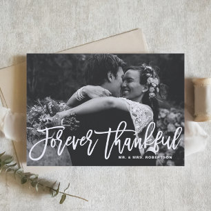 Forever Thankful Hand Lettered Weddenschap Bedankt