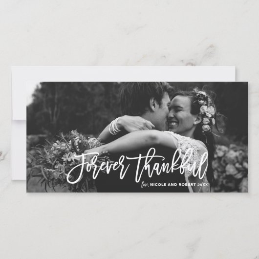 Forever Thankful Hand Lettered Weddenschap Bedankt (Voorkant)