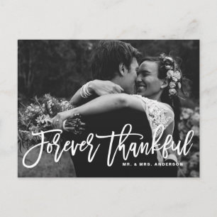 Forever Thankful Hand Lettered Weddenschap Bedankt Briefkaart