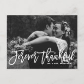 Forever Thankful Hand Lettered Weddenschap Bedankt Briefkaart (Voorkant)