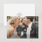 FOREVER THANKFUL | Legante bruiloft Bedankkaart (Voorkant / Achterkant)