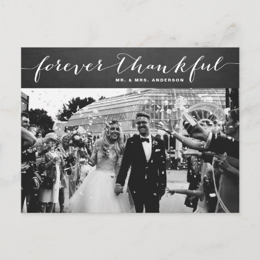 Forever Thankful | Rustic Chalkboard Hartelijk dan Briefkaart (Voorkant)