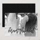 Forever Thankful | Typografie en bruiloft foto Bedankkaart (Voorkant / Achterkant)