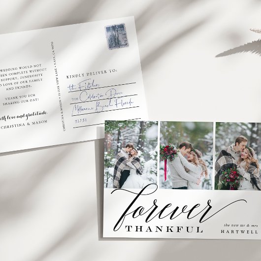 Forever Thankful | Weddenfoto collage Hartelijk da Briefkaart