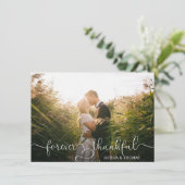 Forever Thankful Wedding Bedankt Hartfoto Kaart (Staand voorkant)