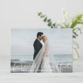 FOREVER THANKFUL White Weddenschap Bedankt FOTO Kaart (Staand voorkant)
