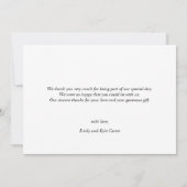 FOREVER THANKFUL White Weddenschap Bedankt FOTO Kaart (Achterkant)