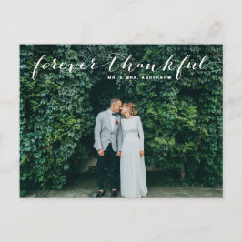Forever Thankful | Wit script bruiloft Hartelijk d Briefkaart