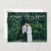 Forever Thankful | Wit script bruiloft Hartelijk d Briefkaart (Voorkant / Achterkant)