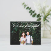 Forever Thanksgiving Elegant Script Wedding Bedank Briefkaart (Staand voorkant)