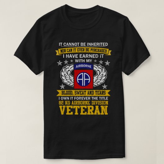 Forever The Title 82Nd Airborne Division Veteran T-shirt (Design voorkant)