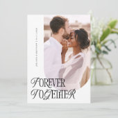 Forever Together  elegantie Witte bruiloft Aankondiging (Staand voorkant)