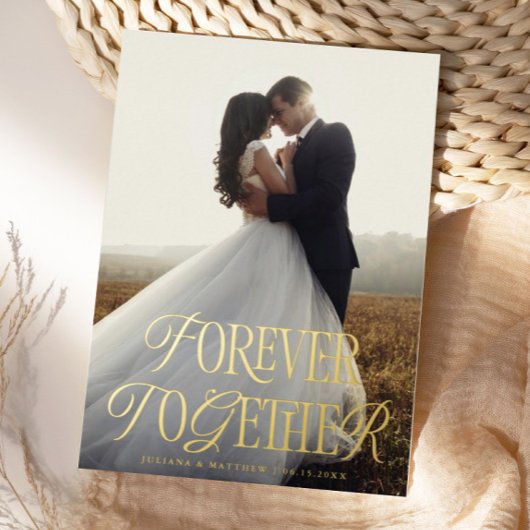 Forever Together huwelijksaankondiging Folie Uitnodiging