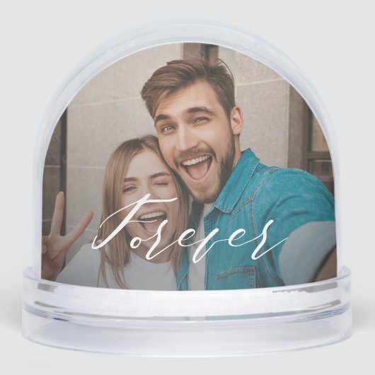 Forever Together Paar 2 Fotoscript Keepsake Sneeuwbol (Voorkant)