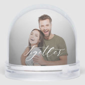 Forever Together Paar 2 Fotoscript Keepsake Sneeuwbol (Achterkant)