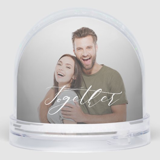 Forever Together Paar 2 Fotoscript Keepsake Sneeuwbol (Achterkant)