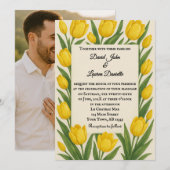 Forever Tulip Photo Wedding Invitation Kaart (Voorkant / Achterkant)
