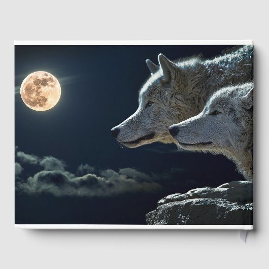 "Forever" Twee Wolven en een Full Moon Gastenboek (Achterkant)