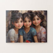 Forever United: drie zussen, een hart Legpuzzel (Horizontaal)