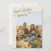Forever Us Script Cream Valentine Photo Feestdagenkaart (Voorkant)