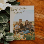 Forever Us Script Cream Valentine Photo Feestdagenkaart