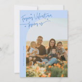 Forever Us Script Icy Blue Valentine Photo Feestdagenkaart (Voorkant)