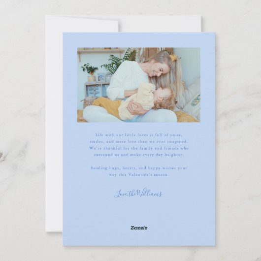 Forever Us Script Icy Blue Valentine Photo Feestdagenkaart (Achterkant)