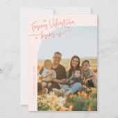 Forever Us Script Peach Valentine-foto Feestdagenkaart (Voorkant)
