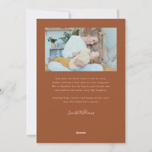 Forever Us Script Terracotta Valentine Photo Feestdagenkaart (Achterkant)