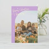 Forever Us Script Wisteria Valentine Photo Feestdagenkaart (Staand voorkant)