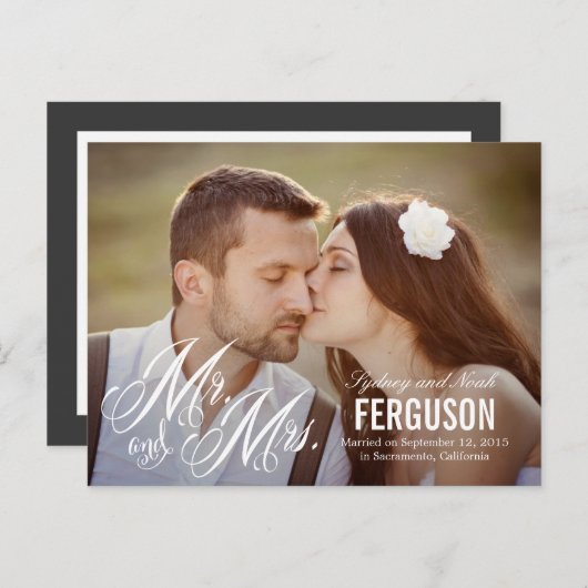 Forever US Wedding Aankondiging - Wit (Voorkant / Achterkant)