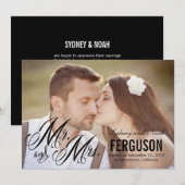 Forever Us Wedding Announement - Black Kaart (Voorkant / Achterkant)