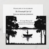 Forever Vist begrafenismonument zwart en wit Kaart (Voorkant / Achterkant)