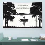 Forever Vist begrafenismonument zwart en wit Spandoek (Beurs)