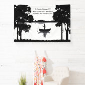 Forever Vist begrafenismonument zwart en wit Spandoek (Insitu)